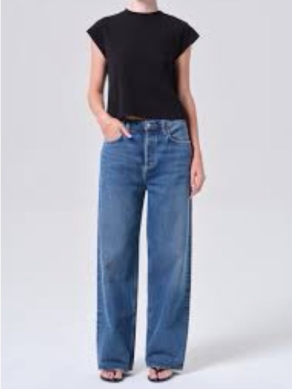 Agolde low slung baggy  Wide Leg Jeans in Blue Denim